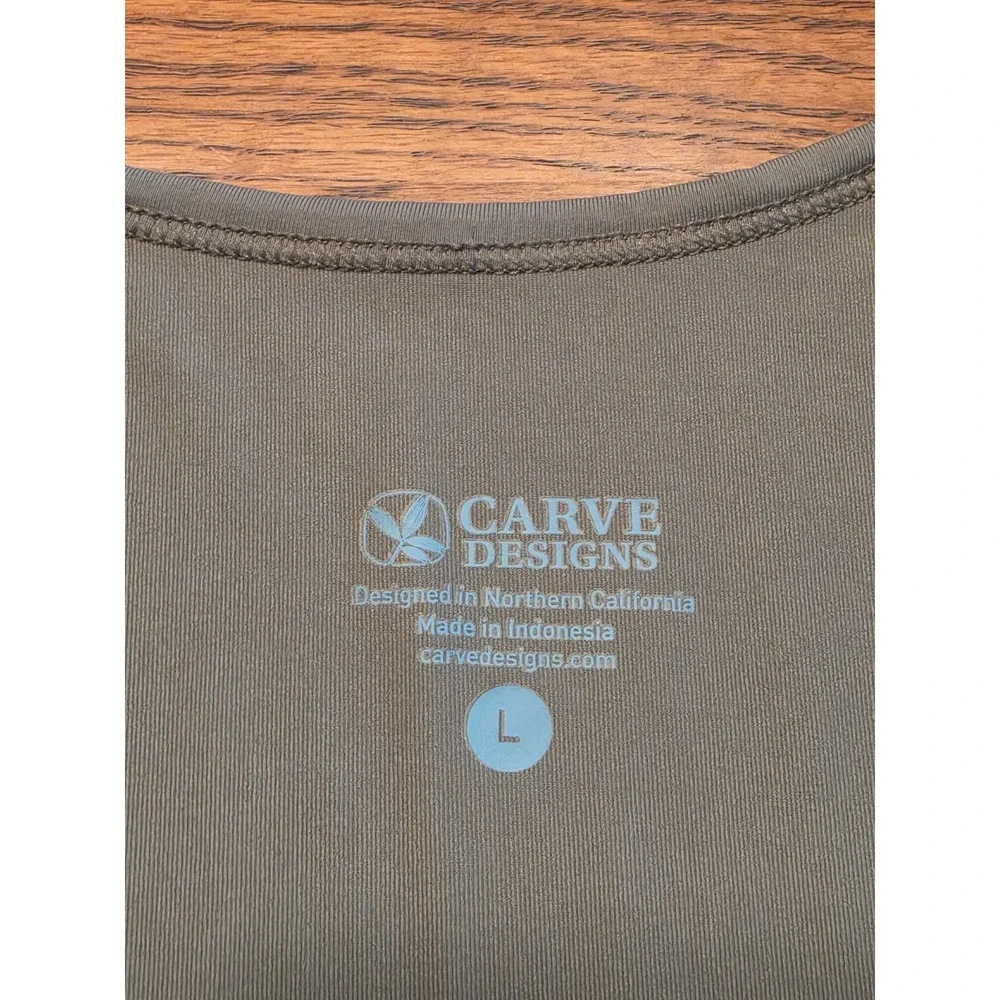 Carve Designs Rash Guard Swim Shirt Womens Large Sage Green Half Zip Beach